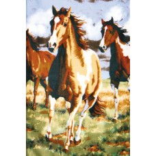 fleecová deka s motivem cválajících koní